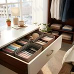 4 Adet Tek Boy Katlanabilir Çekmece Organizer Seti | Dolap İçi Saklama Kutusu | İç Giyim, Çorap Aksesuar Düzenleyici | Telli Dik Duruş Sağlayan Kumaş Dolap Düzenleyici 30X15x12.5cm