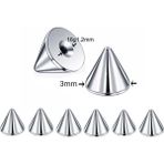 4 Adet Titanyum Sivri Spike Piercing Başlığı