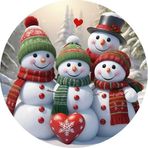 4 Adet UV Baskılı 6 cm Noel Yılbaşı Kardan Adam Ahşap Magnet V4