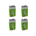 4 Adet Varta 9v Şarjlı Pil Şarj Edilebilir Pil Uzun Ömürlü 9 Volt 200mah