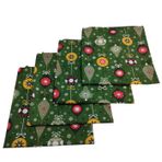 4 Adet Yeniyıl Yılbaşı Desenli Kırlent Kılıfı,Yılbaşı Temalı Home Kırlent Kılıfı,Dekoratif Yastık Kılıfı 40x40 (Yeşil Hediye Fiyonk)