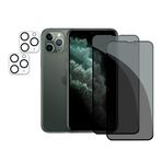 【4 adet】iPhone 11 Pro Privacy Panzer için paravan koruma camı, [2 x casus önleyici koruyucu cam + 2 x kamera koruması] gözetleme önleyici folyo, anti spy koruyucu cam