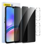 【4 adet】Samsung Galaxy A05S için görüş koruma folyosu, gizlilik zırhlı koruma camı, [2 x casus önleyici koruyucu cam + 2 x kamera koruması] gözetleme önleyici folyo, anti spy koruyucu cam