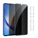 【4 adet】Samsung Galaxy A34 için görüş koruma folyosu, gizlilik zırhlı koruma camı, [2 x casus önleyici koruyucu cam + 2 x kamera koruması] gözetleme önleyici folyo, anti spy koruyucu cam