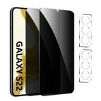 【4 adet】Samsung Galaxy S22 Plus için görüş koruma folyosu, gizlilik zırhlı koruma camı, [2 x casus önleyici koruyucu cam + 2 x kamera koruması] gözetleme engelleyici folyo, anti spy koruyucu cam