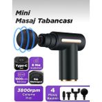 4 Başlıklı Mini Fascial Gun, Profesyonel Masaj Tabancası ve Aleti - Antrasit