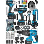 4 Bataryalı 2 Şarj Istasyonlı Avantajlı 4'lü Set 2-26 Şarjlı Hilti- TAŞLAMA-13MM Matkap- Somun Sıkm
