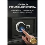 4 Berry 20FEC Ev ve Ofis İçin Parmak İzli Elektronik Kasa – Şifreli, Metal Kasa, Type-C Acil Açma Siyah