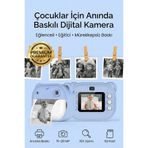 4 Berry C10 Çocuk Kamerası – HD Ekranlı, Termal Etiket ve Fotoğraf Baskı, Mavi