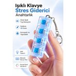4 Berry Işıklı Klavye Stres Giderici Anahtarlık Click Sesli Mekanik Tuş Oyuncağı Karışık Renk