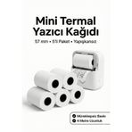 4 Berry Mini Yazıcı Termal Kağıt 57 mm 5’li Paket – Yapışkansız Baskı Rulosu