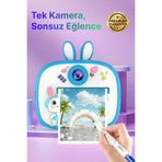 4 Berry Q7 Taşınabilir Fotoğraf Yazıcı ve Kamera BUNNY MAVİ