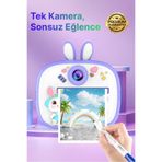 4 Berry Q7 Taşınabilir Fotoğraf Yazıcı ve Kamera BUNNY MOR