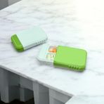 4 Bölmeli Sürgülü Cep Tipi İlaç Kutusu (2 Adet Set) - Kompakt Taşınabilir Vitamin Organizer - Şeker Kamışı Tabanlı Bitkisel PLA Malzeme - Kilitli Mekanizmalı Küçük İlaç Kutusu - 80x50x15mm