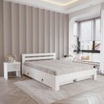 4 Çekmeceli Letto Mdf Karyola | Tek ve Çift Kişilik Yatak Uyumlu, Kolay Kurulum - Beyaz - 200 x 200 cm
