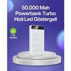 4 Cihazı Aynı Anda Şarj Edebilen Güçlü Powerbank 50000 mAh