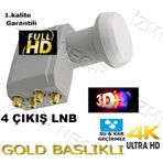 4 Çıkışlı Hd 3D 4K Uyumlu Lnb Dörtlü Elenbi Elenbe Uydu Anten Çan