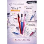 4 Colors Shine 3'Lü Set-2 Tükenmez Kalem – 4 Renkli Kalem (Mavi, Siyah, Kırmızı, Yeşil)