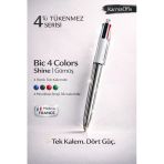 4 Colors Shine Çok Renkli Tükenmez Kalem Gümüş