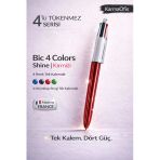 4 Colors Shine Çok Renkli Tükenmez Kalem Kırmızı