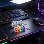 4 Düğmeli Renkli Işıklı Tıklama Klavye Sesli Anahtarlık Stres Giderici Fidget Mekanik Tuş Hissi