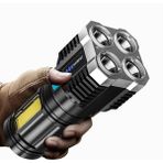 4 Fonksiyonlu Cob LED El Feneri USB Şarjlı El Feneri