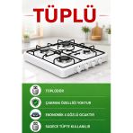 4 Gözlü Beyaz Renk Tüplü Set Üstü Ocak 4 Gözlü Ocak Lpg Uyumlu Ocak Tüplü Ocak Tezgah Üstü Gazlı Ocak