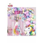4 Harfli 6 Yaş Unicorn Temalı Iyi Ki Doğdun Makaron Balon Doğum Günü Parti Kutlama Seti Süsü, 5715831385135