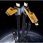 4 In 1 65/27 W USB Type-C Iphone Hasır Şarj Kablosu Metal Tek Kablo Ile Tüm Cihazları Şarj Et Çoklu USB Şarj Kablosu Metal Sağlam Kopmaz Turbo Kablo