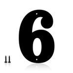 4 inç Metal Modern Ev Numaraları, Ev Adres Harfleri ve Dış İşaretler için Sayılar - Metal Harfler Kapı Numaraları Tabela Sokak Adres Plakası Bahçe Kapısı Posta Kutusu Dekoru için (6 Numara)