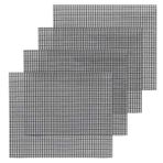 4 ızgara matı seti, 42 x 36 cm, teflon ağ, yapışmaz ızgara matı, tekrar kullanılabilir, gazlı mangal, odun kömürü, elektrikli ızgara için barbekü ızgara matı