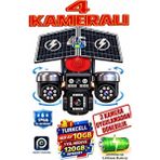 4 Kameralı (3 Motorlu + 1 SABIT)12MP 4g Solar Kamera Aov 7/24 Kayıt 1 Yıl 10GB Her Ay Turkcel Hediye - Siyah