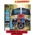 4 Kameralı 3 Ptz'li 12Mp Sim Kartlı Esim Güneş Enerjili Güvenlik Kamerası