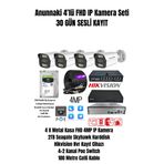 4 Kameralı 4MP Sesli Kayıtlı 4'lü Gece Görüşlü İç Dış mekan IP Kamera Seti Tak Çalıştır 2TB 30 Gün Kayıt
