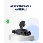 4 Kameralı Araç İçi Kamera 1080P Gps Takip Wifi Gece Görüşlü Mir80520296