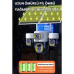 4 Kameralı Inox Modeli , 4g + E-Sim, 2 Solar Panelli, Uzaktan Izleme , Hareket Takip , Alarm , Sesli Konuşma, 16000 Mah Batarya - Beyaz