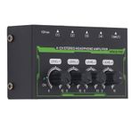 4 kanallı Kulaklık Amplifikatörü, 12 -v Stereo -Amplifikatör Amplifikatör 12 v power Amplifikatörden, Kayıt Stüdyosu Için 6.35 Mm çıkış (AB fişi)