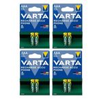 4 Kart 8 Adet - Kumanda Pili Varta 550mah Şarj Edilebilir Ince Aaa Pil