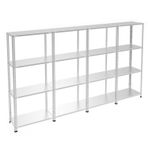 4 Katlı 4'Lü Galvaniz Çelik Raf - Depo, Arşiv, Kiler, Dosya, Market Rafı 43X60 Cm 250 Cm 0.70 Mm