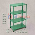 4 Katlı Renkli Dekoratif Çelik Raf - Çiçeklik Rafı, Ofis Rafı Kırmızı 59X75 Cm 100 Cm 0.70 Mm