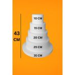 4 Katlı Strafor Maket Pasta - 35 cm Alt Taban - Yükseklik 43 cm