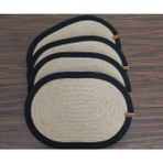 4 Kişilik Amerikan Servis Takımı Hasır Oval Supla Mutfak Sofra Yemek Sunum Masa DEKORASYON-42X30CM - 42 x 30 cm - Renkli