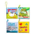 4 Kitap Tox İngilizce Şekiller , Çiftlik , Safari ve Kutup Hayvanları Kumaş Sessiz Kitap E119 E125 E130 E131 - Bez Kitap , Eğitici Oyuncak , Yumuşak ve Hışırtılı