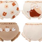 4 külotlu set, nefes alır, elastik külot, yüksek belli, bebek külotu, yumuşak iç çamaşırı, 6 aydan 4 yaşa kadar, Kahverengi ayı., 12-24 Ay
