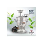 4 Litre-Porselen Krom Kömürlü Semaver (Porselen Kulp) Taşıma Çantası Hediyeli