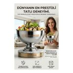 4 lü Ayaklı Dondurma Tatlı Kokteyl ve Sunum Kasesi - Paslanmaz Çelik 13 cm 723026