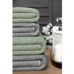 4 lü Banyo Havlusu Takımı Soft Büyük Havlulu Pamuklu Havlu Seti 90X150 Cm Gri Yeşil