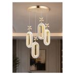 4 LÜ DEFNE ROSE GOLD 3 RENK MODLU KRİSTAL DESENLİ LEDLİ SARKIT AVİZE 2620155862