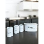 4 Lü Ekmeklik Set Metal Kapak Çay Kahve Şeker Tezgah Üstü Dolap İçi Set Saklama Kabı Byz-byz Beyaz