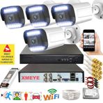 4 Lü Hareket Algılayan 5 Mp Lens 12 Warm Led Gece Renkli Gösteren Güvenlik Kamerası Seti Bs 3312w
